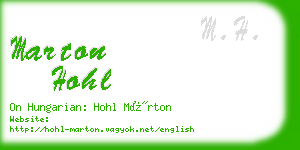 marton hohl business card